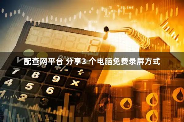 配查网平台 分享3 个电脑免费录屏方式