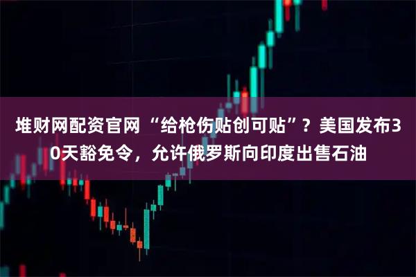 堆财网配资官网 “给枪伤贴创可贴”？美国发布30天豁免令，允许俄罗斯向印度出售石油